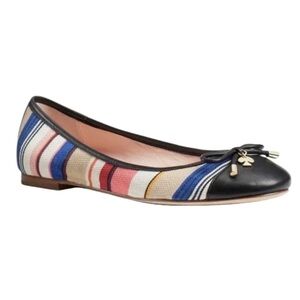 Kate Spade Multicolor Striped Cap Toe Ballet Flats 8M